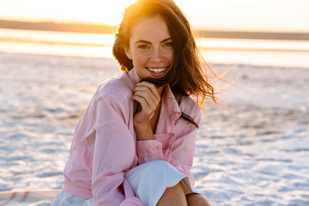 young beautiful smiling woman relaxing 2021 08 30 03 47 06 utc