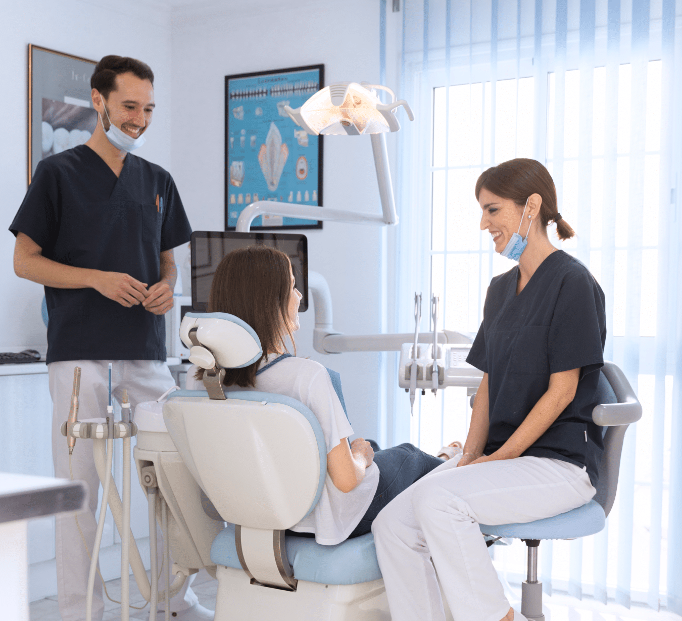 smiling patient dentist s dental clinic 1